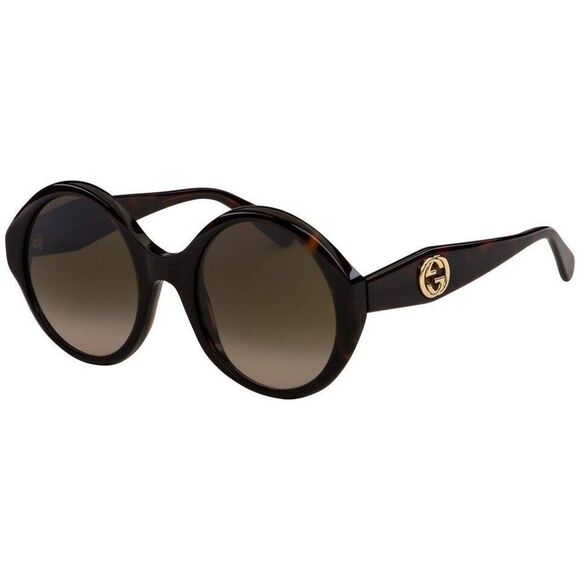 Gucci GG0797S 002 Women Round Sunglasses in Acetate Frame w/Brown Gradient Lens - Picture 1 of 6